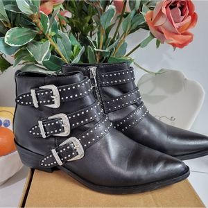 NEW AQUA BLANE MOTO MOTORCYCLE BUCKLE BOOTS